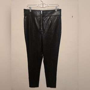 NBD x Revolve Constance black Faux Leather Front Zip pants NWT